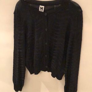 M Missoni Chevron Cardigan in Black